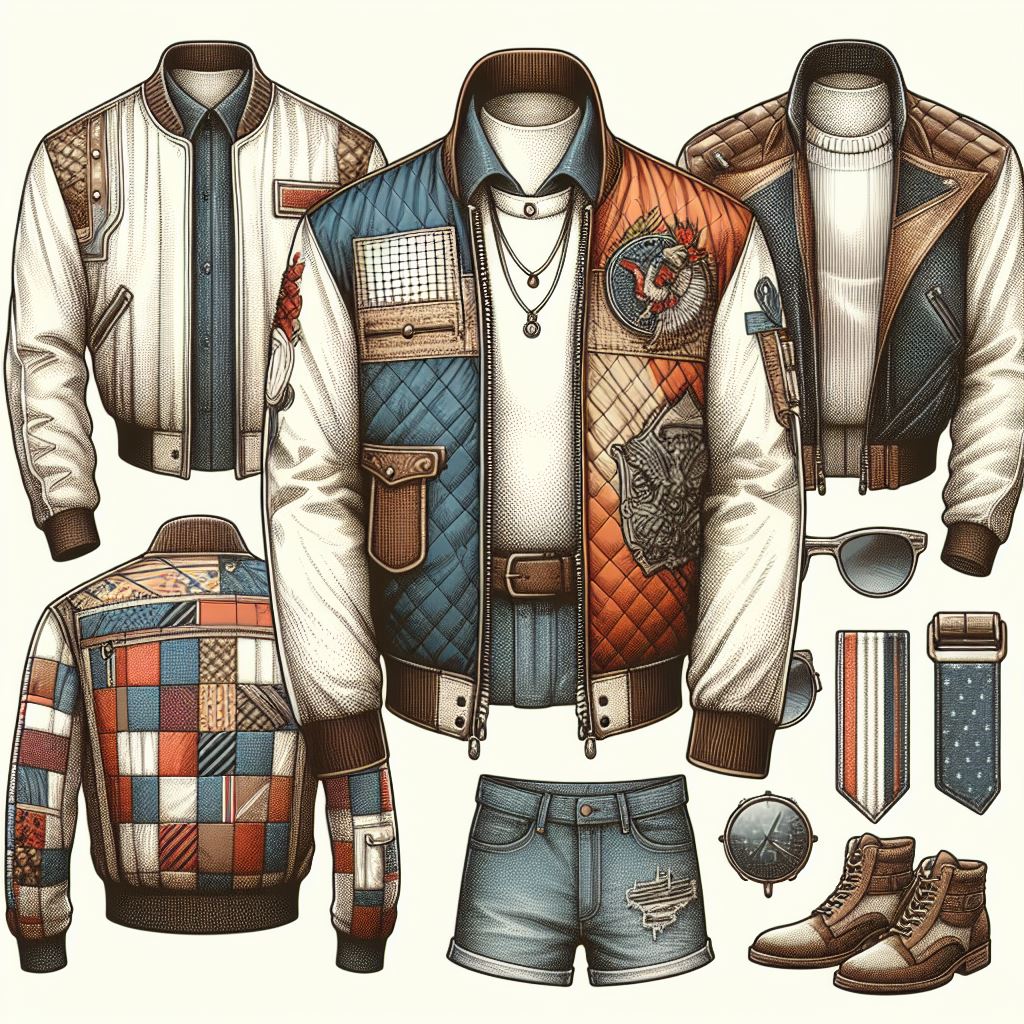 Men's Retro Patchwork Jackets: 2024's 80s Flashback