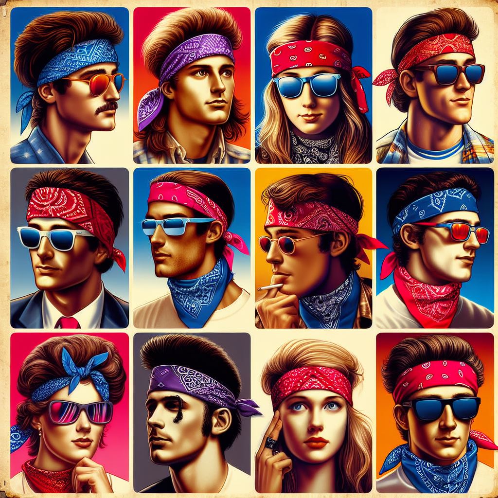 Men's 2024 Retro Fashion: 80s Bandana Trends