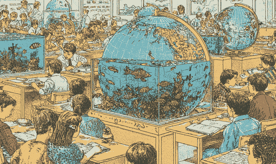 How every 80s classroom had at least one globe and one fish tank