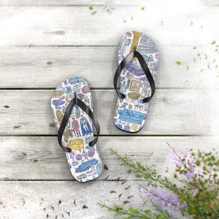 Retro Heroes Flip Flops