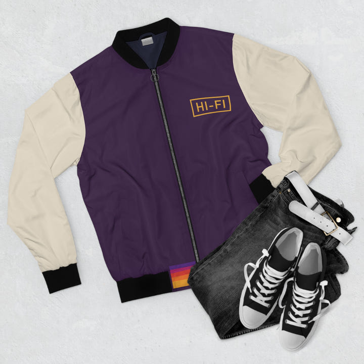 Plum Night Bomber 1984 flat lay