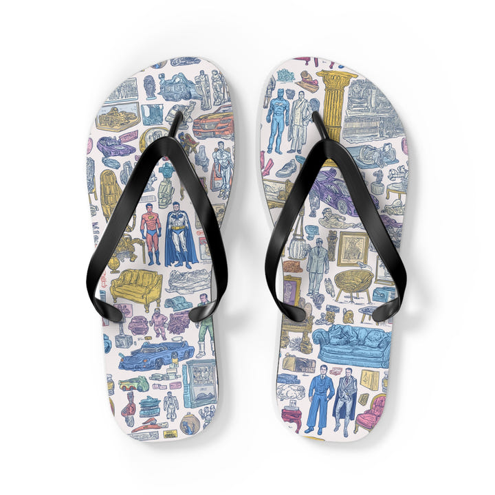 Retro Heroes Flip Flops