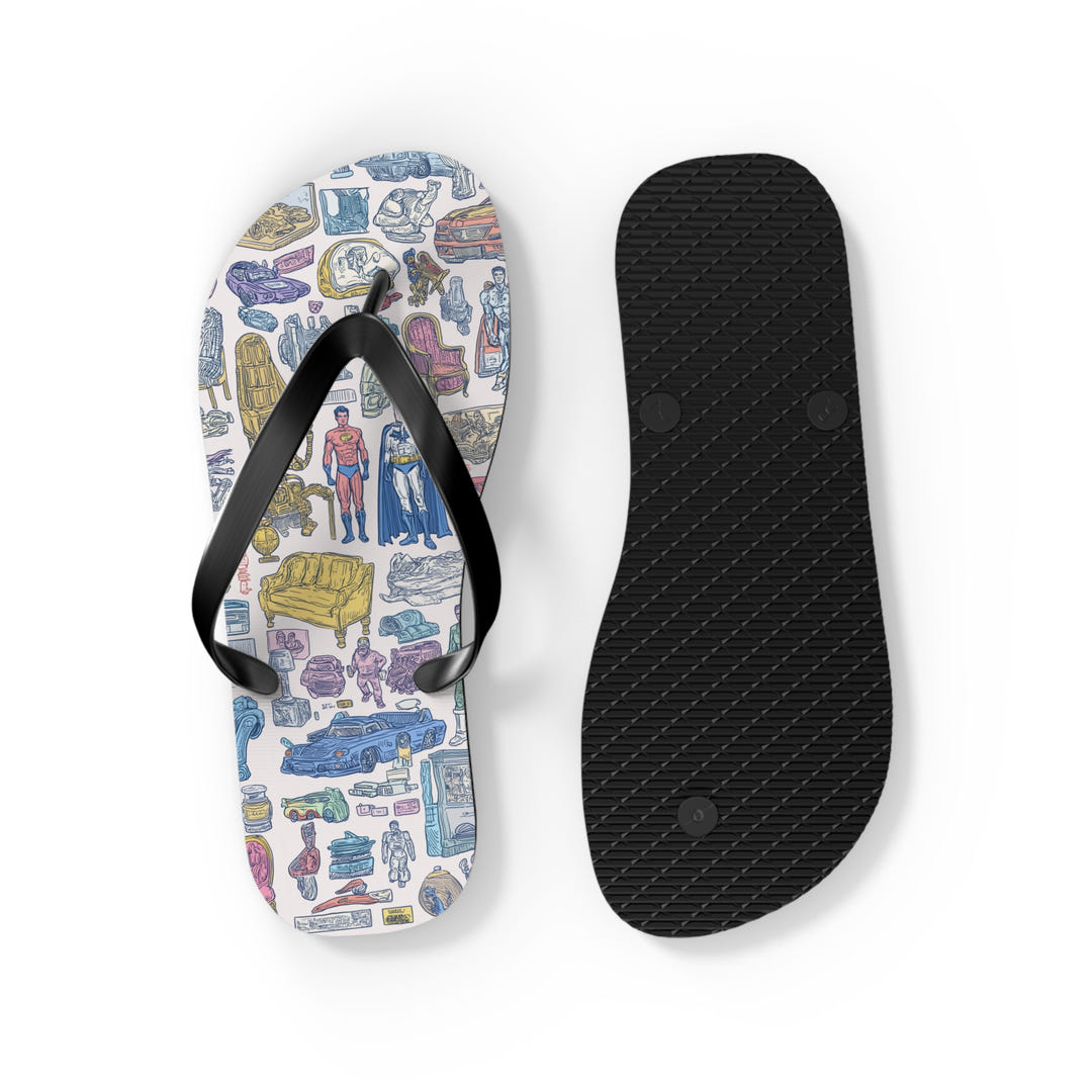 Retro Heroes Flip Flops