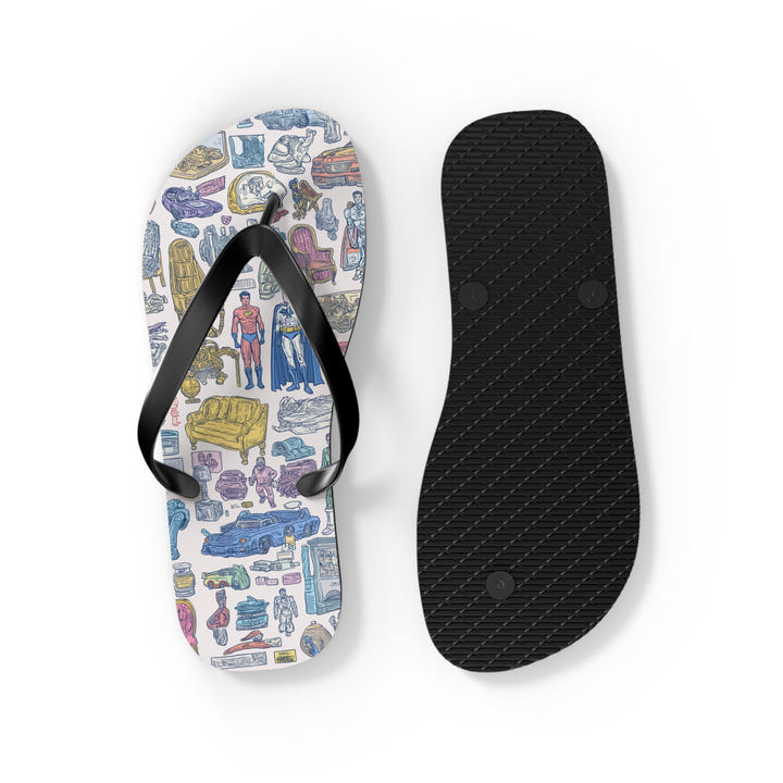 Retro Heroes Flip Flops