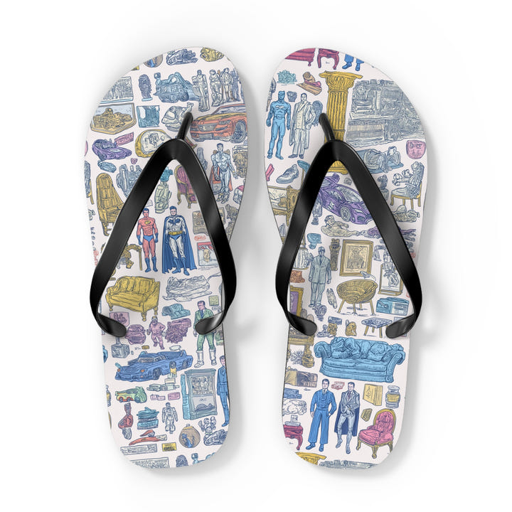 Retro Heroes Flip Flops