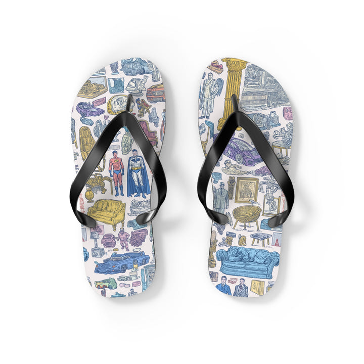 Retro Heroes Flip Flops