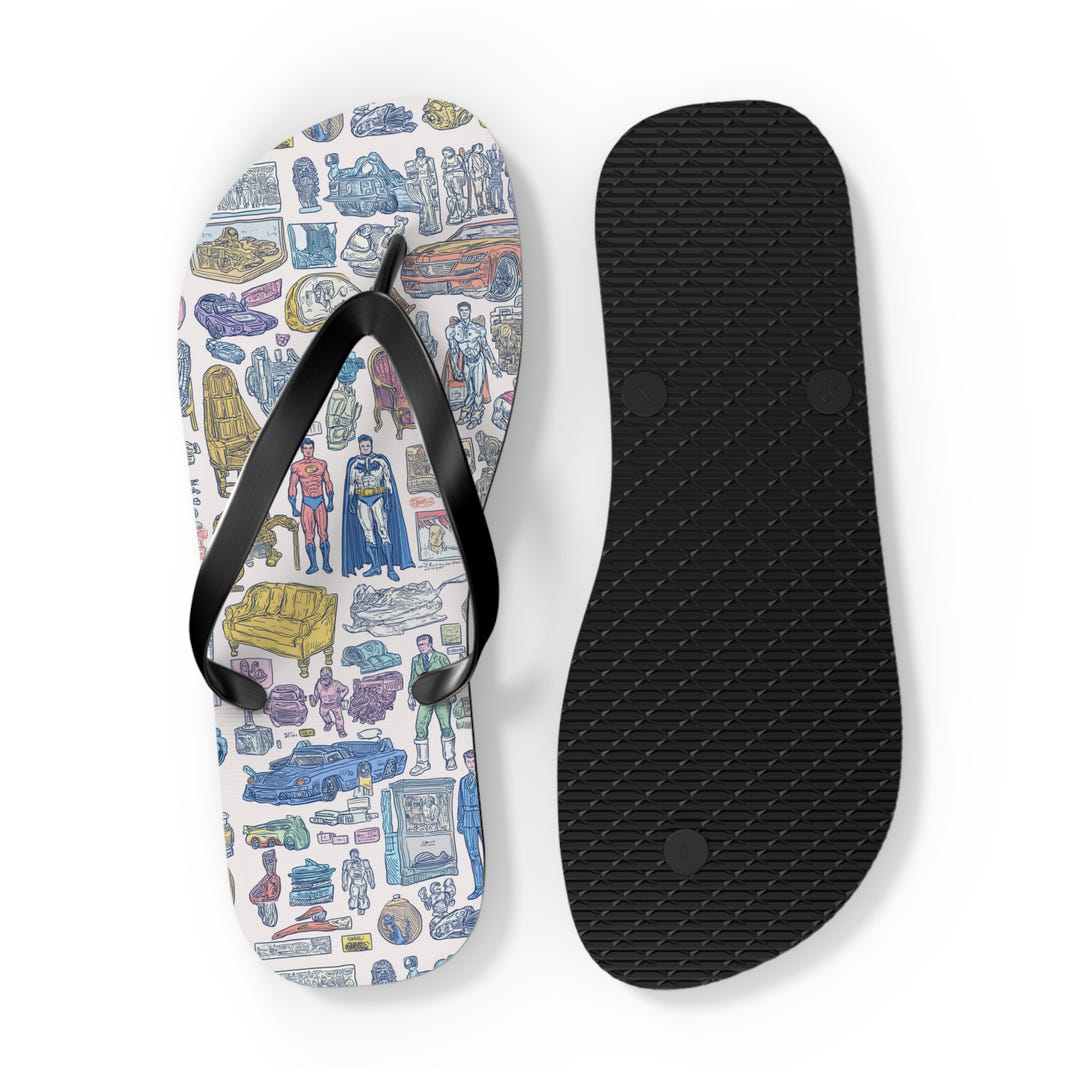 Retro Heroes Flip Flops