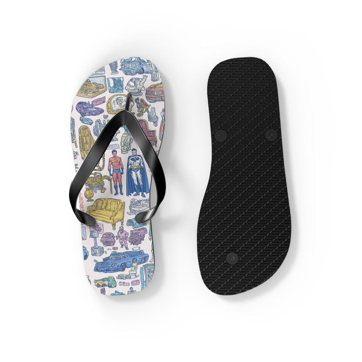 Retro Heroes Flip Flops