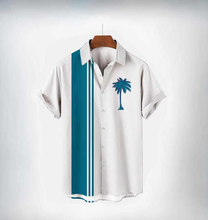 Retrowave White Shirt 1985, White retrowave palm print shirt