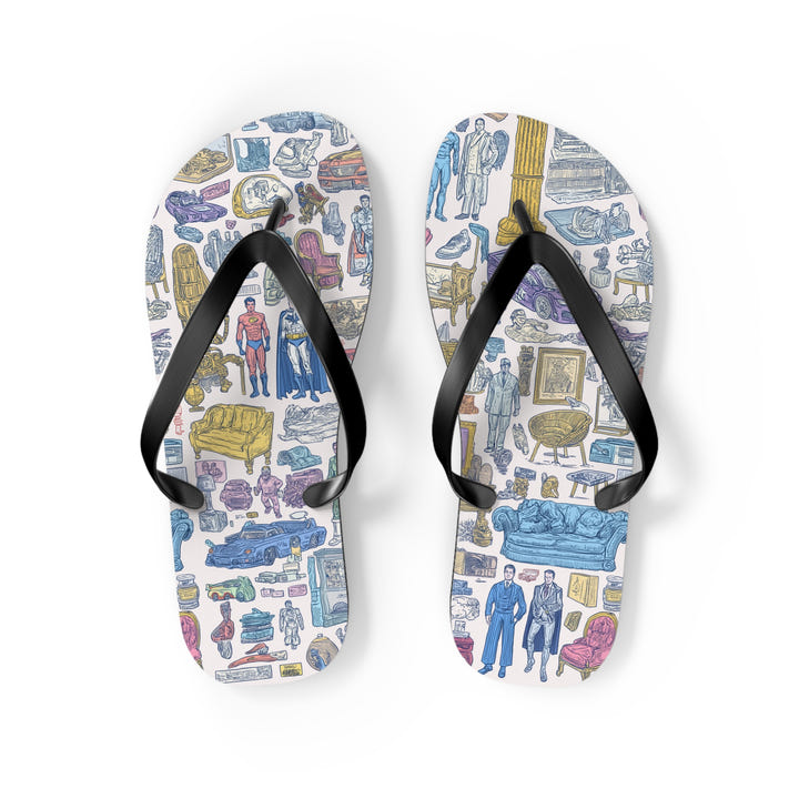 Retro Heroes Flip Flops
