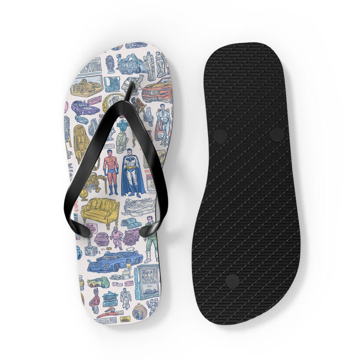 Retro Heroes Flip Flops