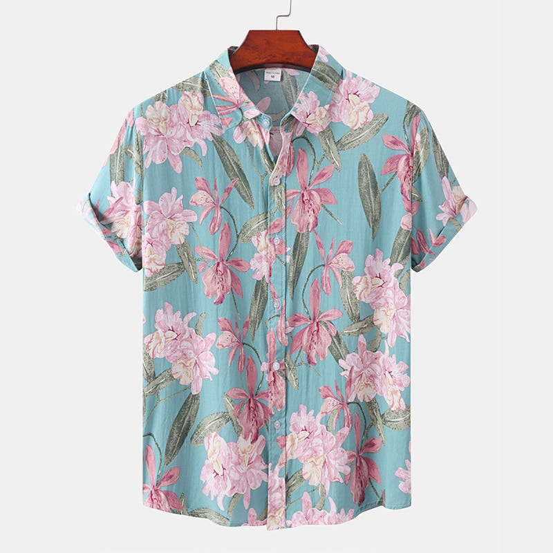Retro Hawaiian Shirt 1983, 80s Hawaiian floral short sleeve shirt, view 17