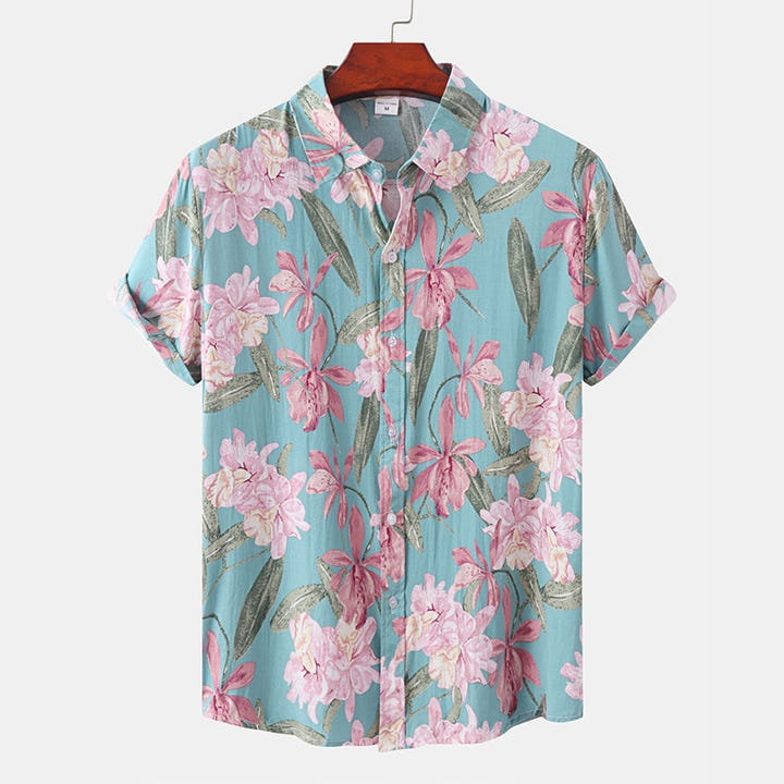 Retro Hawaiian Shirt 1983, 80s Hawaiian floral short sleeve shirt, view 17