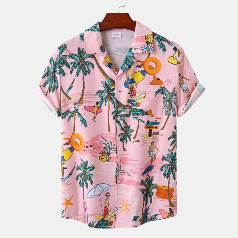 Retro Hawaiian Shirt 1983, 80s Hawaiian floral short sleeve shirt, view 3