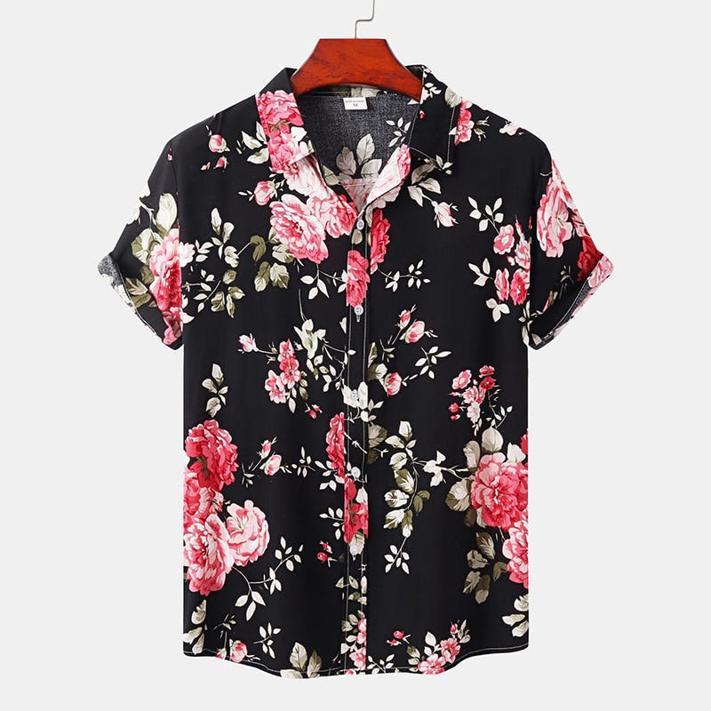 Retro Hawaiian Shirt 1983, 80s Hawaiian floral short sleeve shirt, view 11