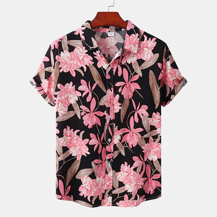 Retro Hawaiian Shirt 1983, 80s Hawaiian floral short sleeve shirt, view 14
