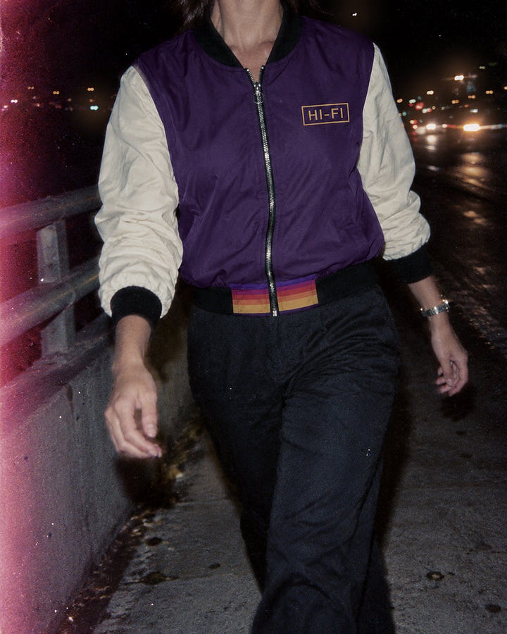Plum Night Bomber 1984 on a night walk across a bridge