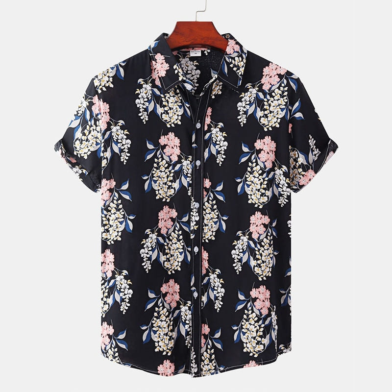 Retro Hawaiian Shirt 1983, 80s Hawaiian floral short sleeve shirt, view 13