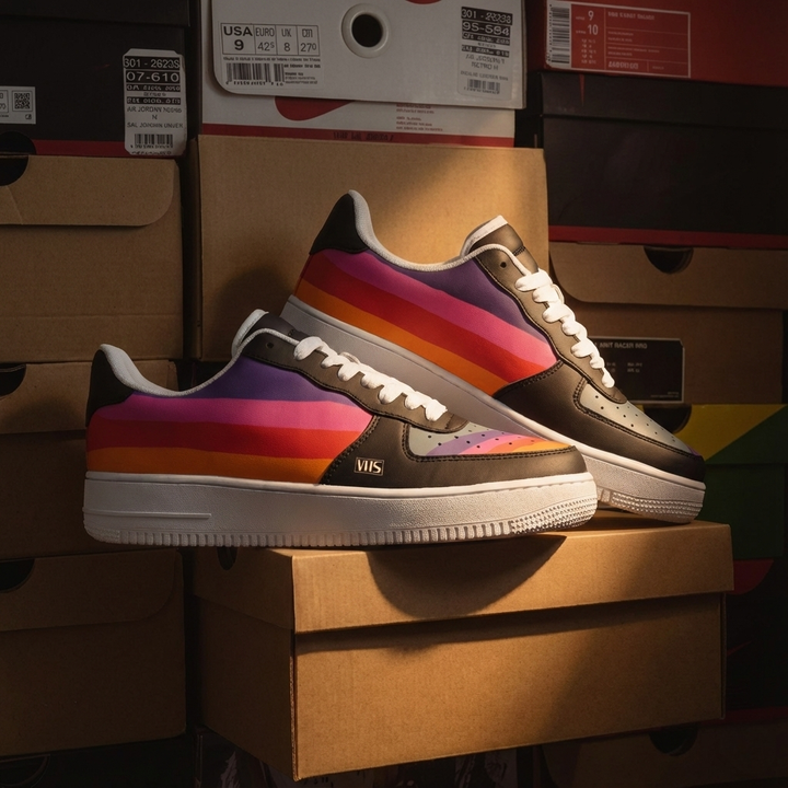 Low Top 1988 VHS T-120 Retrowave Black Sneakers