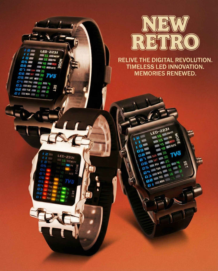 Futuristic Waterproof Watch 1986