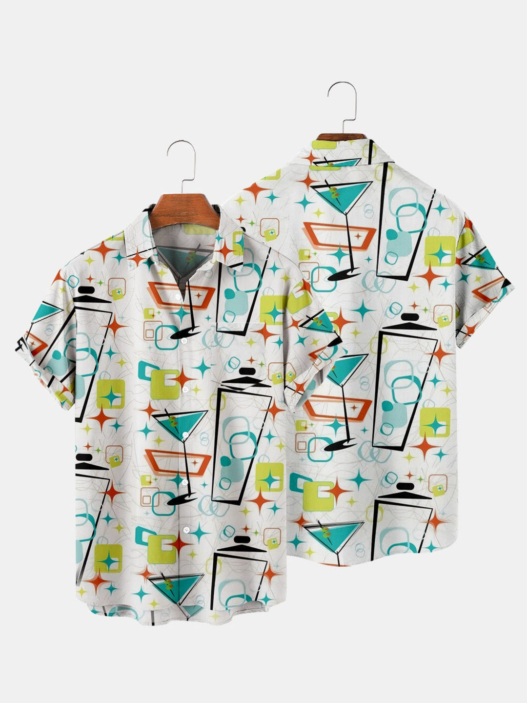 Abstract Pattern Shirt 1983, 80s abstract print short sleeve shirt, view 5