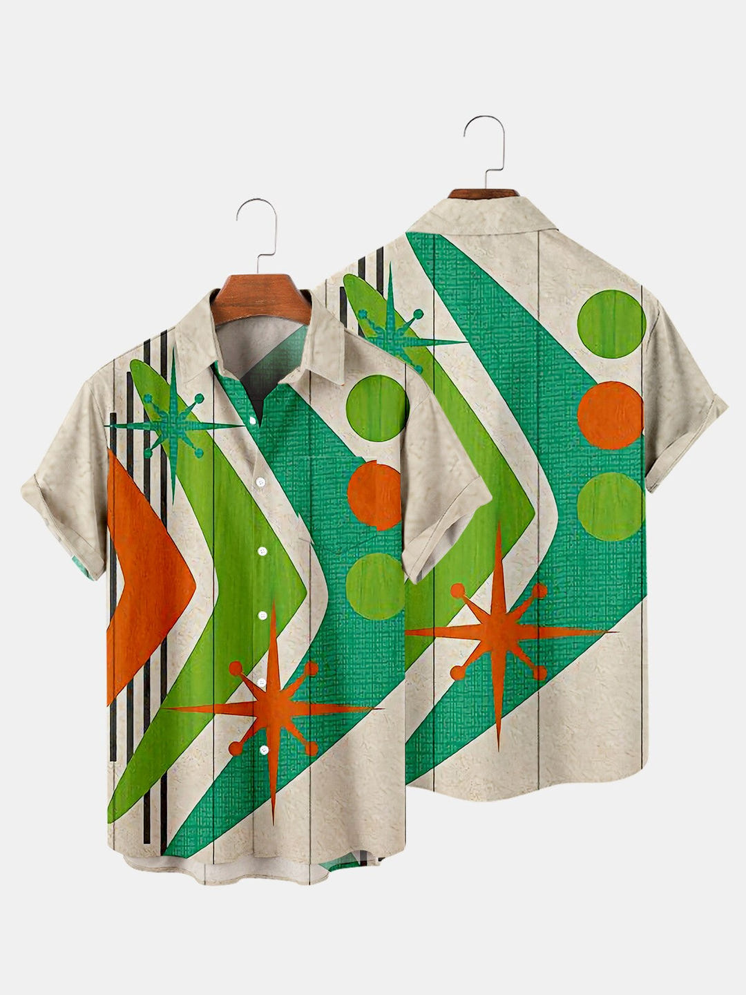 Abstract Pattern Shirt 1983, 80s abstract print short sleeve shirt, view 9