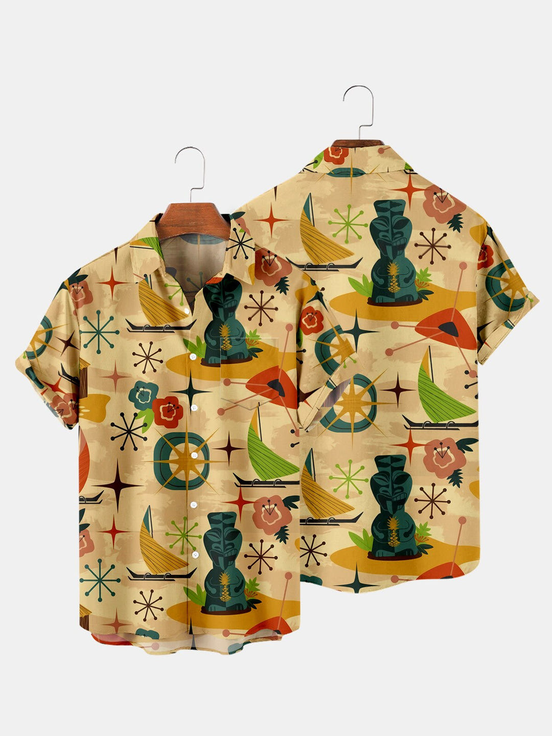 Abstract Pattern Shirt 1983, 80s abstract print short sleeve shirt, view 13
