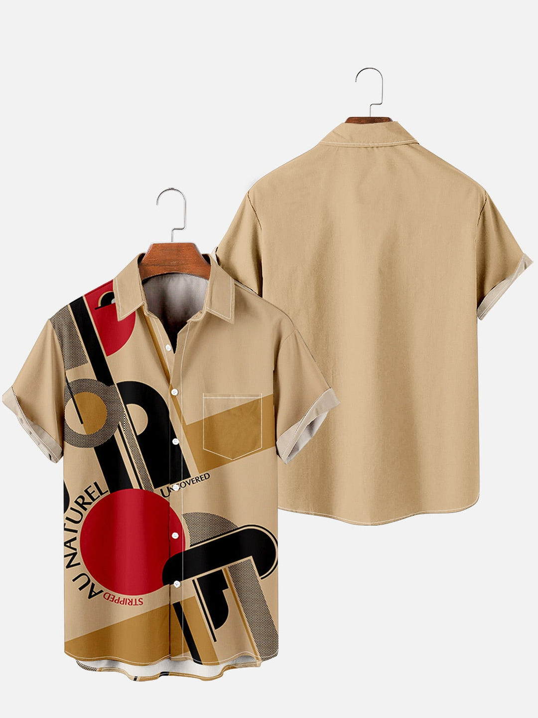 Abstract Pattern Shirt 1983, 80s abstract print short sleeve shirt, view 14