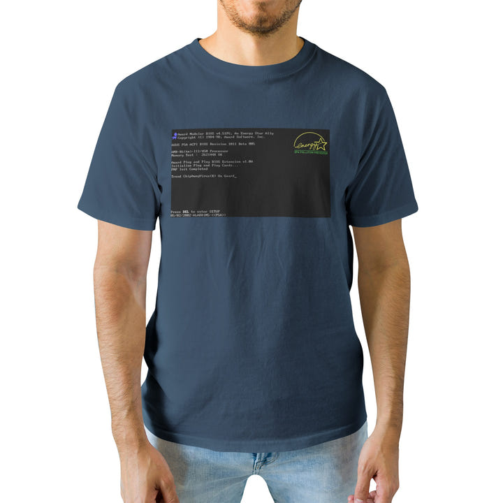 BIOS T-Shirt, Black tee with BIOS boot screen print, view 16