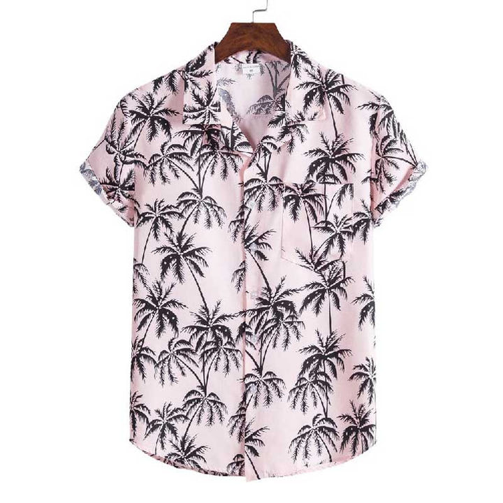 Flamingo Floral Shirt 1982, 80s tropical floral short sleeve shirt, view 4