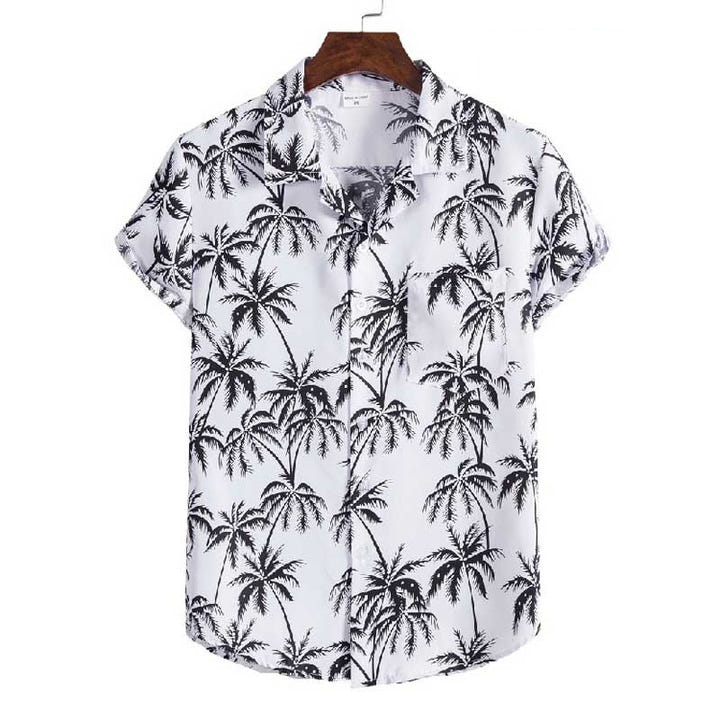 Flamingo Floral Shirt 1982, 80s tropical floral short sleeve shirt, view 8