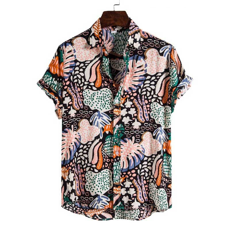 Flamingo Floral Shirt 1982, 80s tropical floral short sleeve shirt, view 9