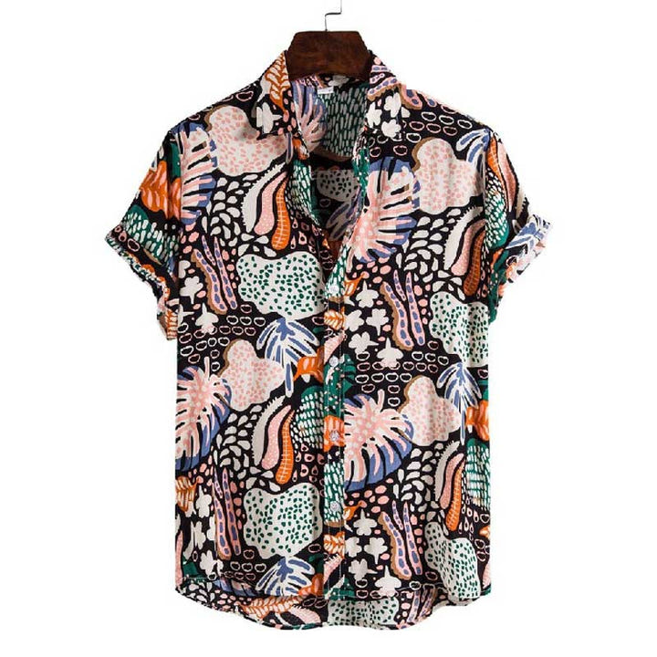 Flamingo Floral Shirt 1982, 80s tropical floral short sleeve shirt, view 9