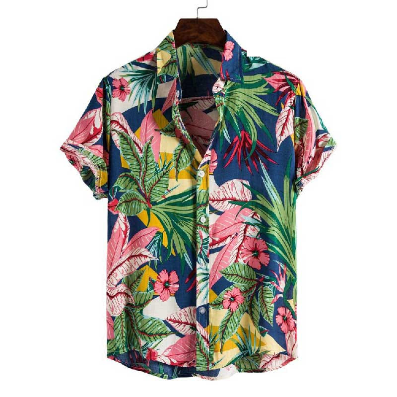 Flamingo Floral Shirt 1982, 80s tropical floral short sleeve shirt, view 10
