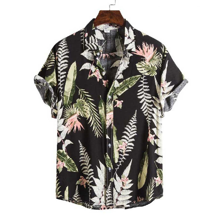Flamingo Floral Shirt 1982, 80s tropical floral short sleeve shirt, view 12