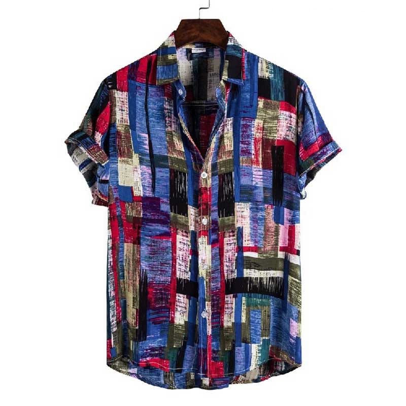 Flamingo Floral Shirt 1982, 80s tropical floral short sleeve shirt, view 17