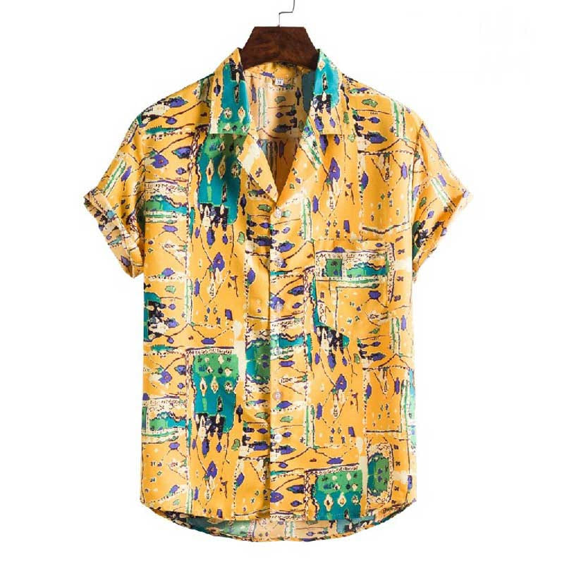 Flamingo Floral Shirt 1982, 80s tropical floral short sleeve shirt, view 18