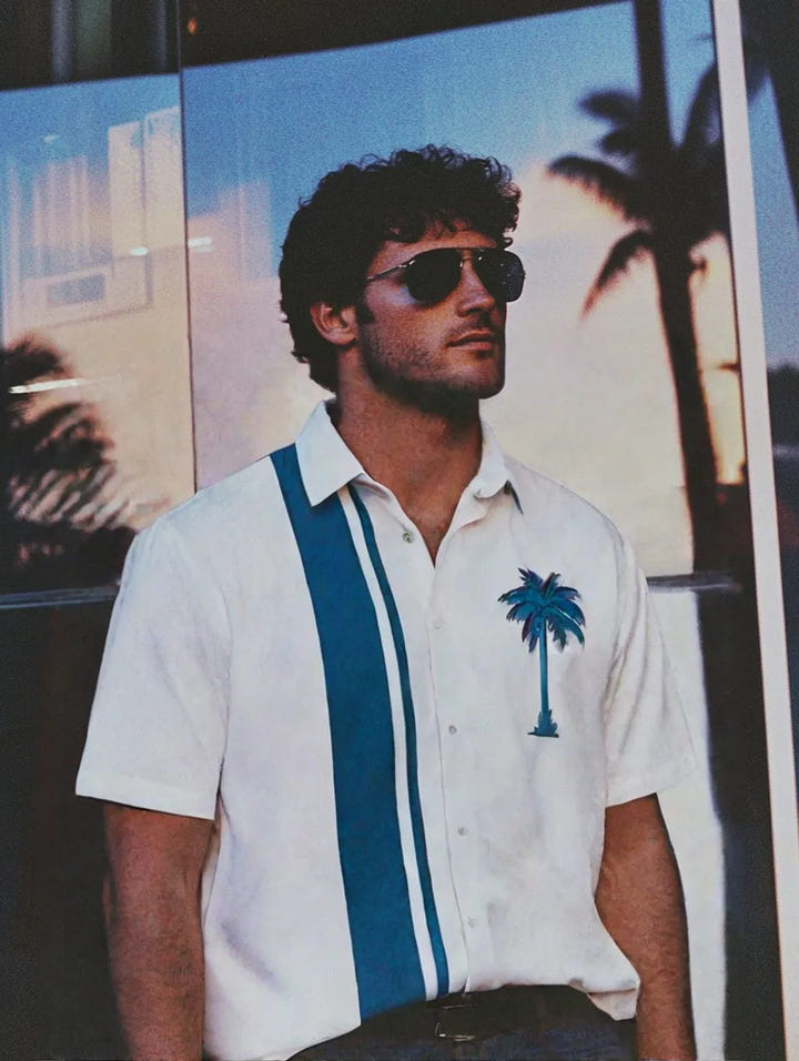 Retrowave Shirt 1985, 80s retrowave palm print shirt, view 7