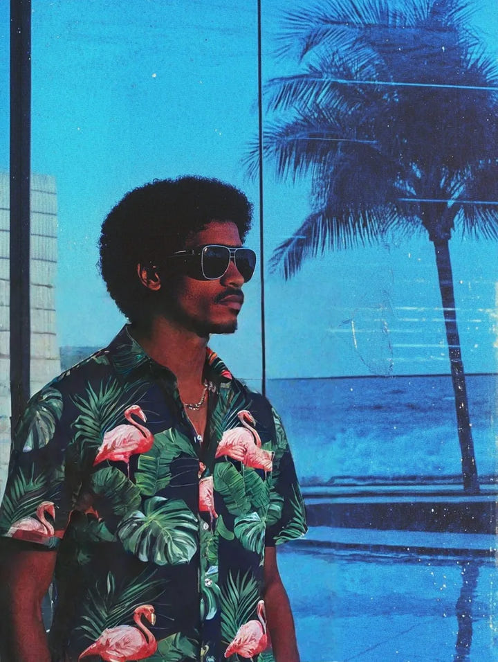 Venice Beach Shirt 1981, 80s Venice Beach tropical shirt, view 3