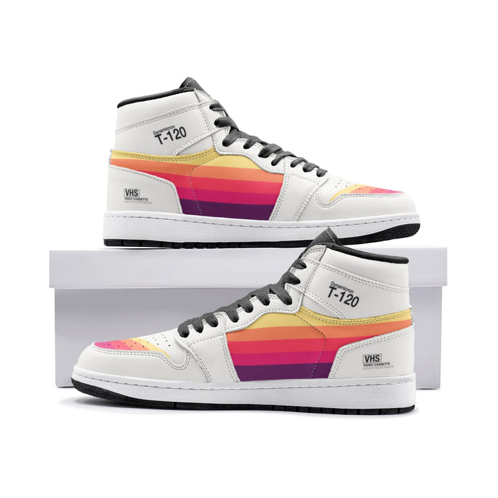 VHS T-120 Sneakers 1988, Grey T-120 VHS high top sneakers, view 11