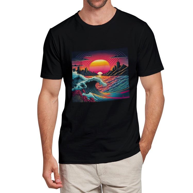 Kanagawa Retrowaves T-Shirt - Newretro.Net