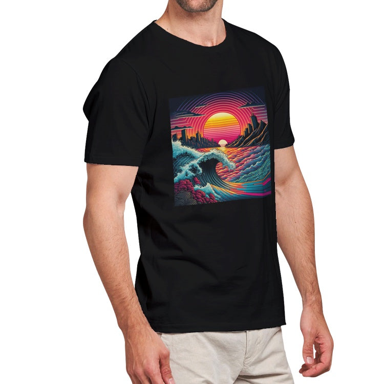 Kanagawa Retrowaves T-Shirt - Newretro.Net