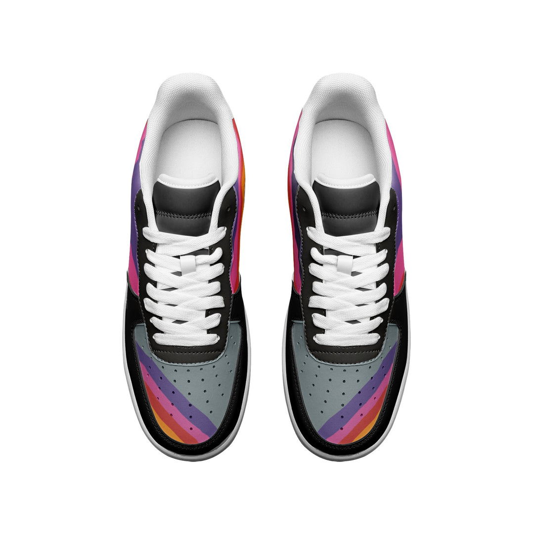 Low Top 1988 VHS T-120 Retrowave Black Sneakers - Newretro.Net