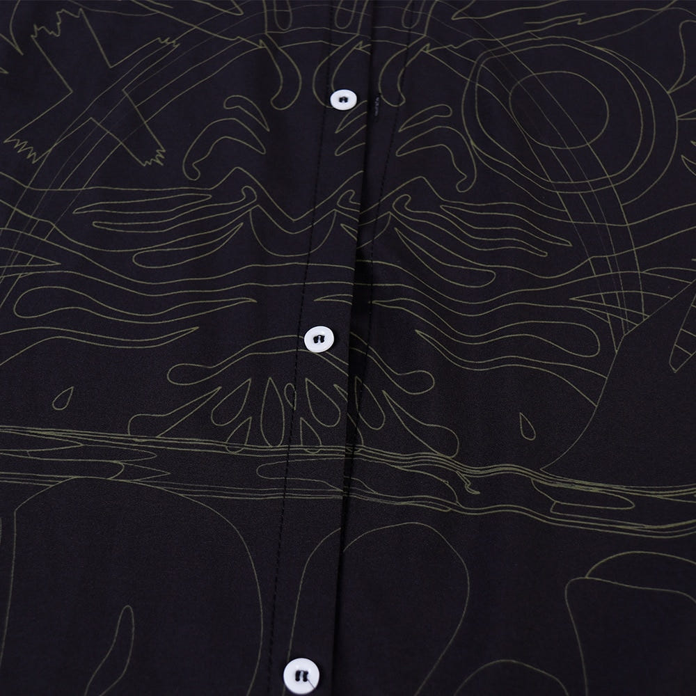Abstract Pattern Shirt 1983, 80s abstract print short sleeve shirt, view 18