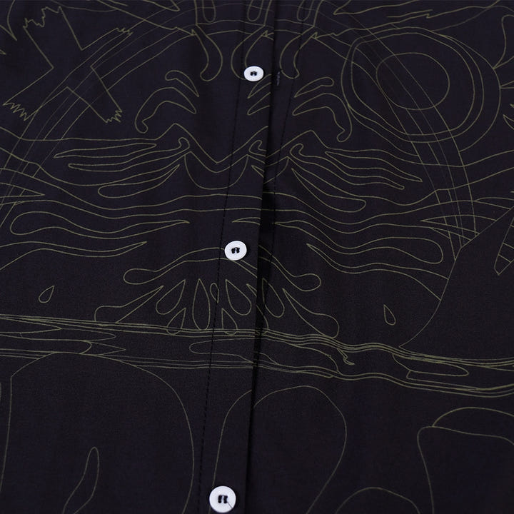 Abstract Pattern Shirt 1983, 80s abstract print short sleeve shirt, view 18