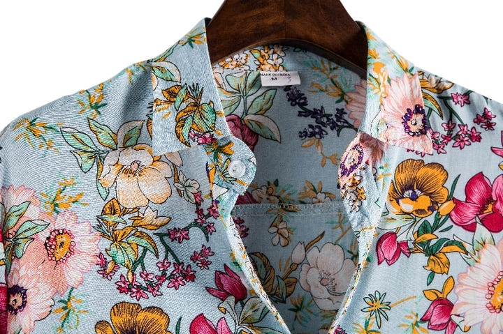 Flamingo Floral Shirt 1982, 80s tropical floral short sleeve shirt, view 20