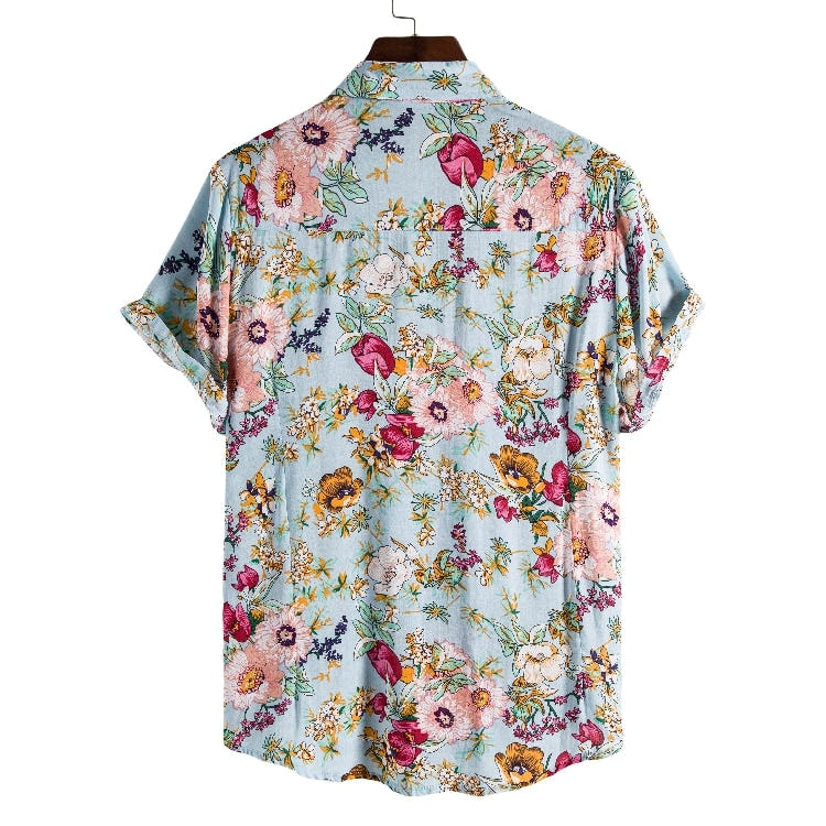 Flamingo Floral Shirt 1982, 80s tropical floral short sleeve shirt, view 21
