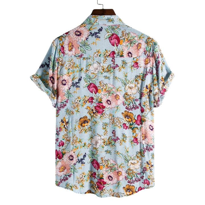 Flamingo Floral Shirt 1982, 80s tropical floral short sleeve shirt, view 21