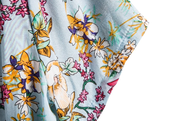 Flamingo Floral Shirt 1982, 80s tropical floral short sleeve shirt, view 22