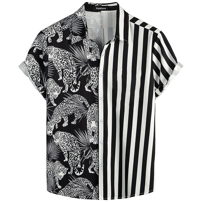 Hawaii Summer Shirt 1986, 80s Hawaiian flamingo stripe shirt, view 11